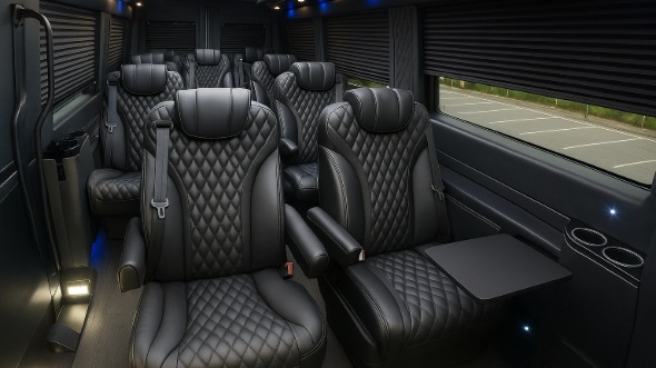 Interior of Temecula Party Bus Company's 15 Passenger Minibus in Temecula
