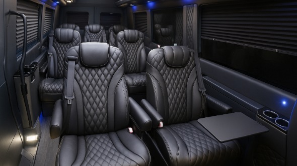 Interior of Temecula Party Bus Company's 18 Passenger Minibus in Temecula