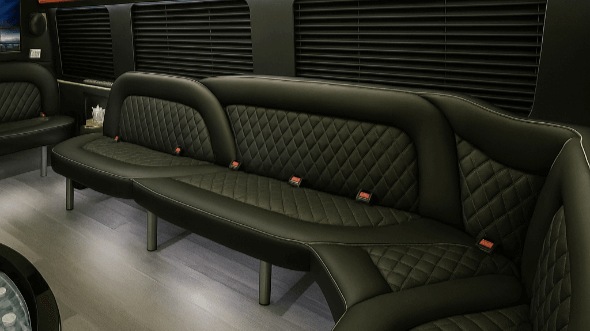 Interior of Lake Elsinore Party Bus Company's 18 Passenger Party Bus in Lake Elsinore