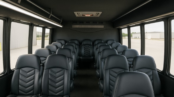 Interior of Temecula Party Bus Company's 28 Passenger Minibus in Temecula