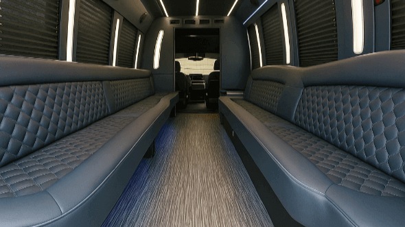 Interior of Hemet Party Bus Company's 28 Passenger Party Bus in Hemet