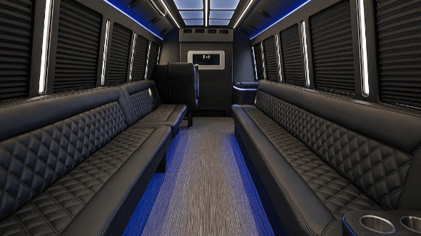 Interior of Murrieta Party Bus Company's 28 Passenger Party Bus in Murrieta