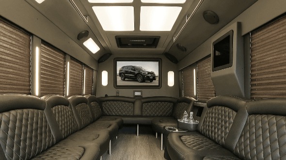 Interior of Escondido Party Bus Company's 30 Passenger Party Bus in Escondido