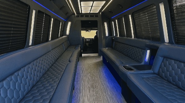 Interior of Temecula Party Bus Company's 30 Passenger Party Bus in Temecula