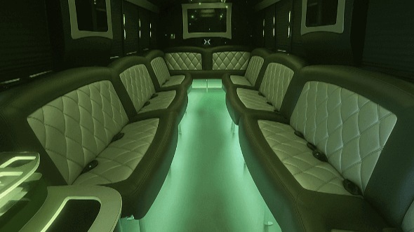 Interior of San Marcos Party Bus Company's 40 Passenger Party Bus in San Marcos