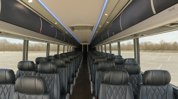 Interior of Temecula Party Bus Company's 54 Passenger Charter Bus in Temecula