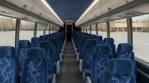 Interior of Temecula Party Bus Company's 56 Passenger Charter Bus in Temecula