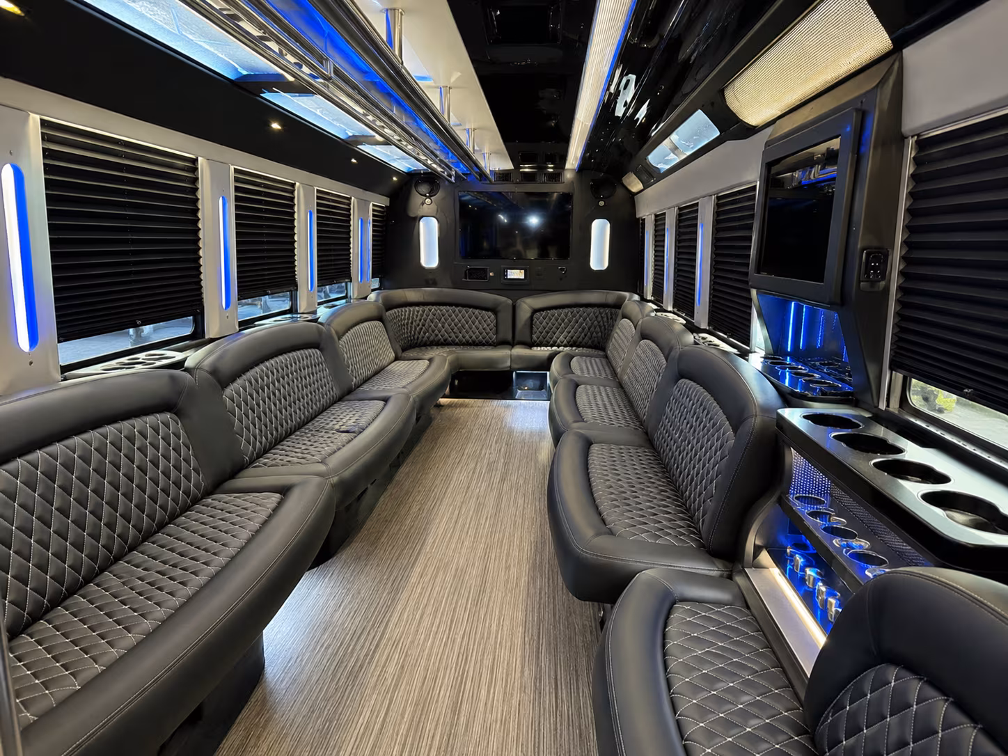 Group beside a Mercedes Sprinter limo in Temecula