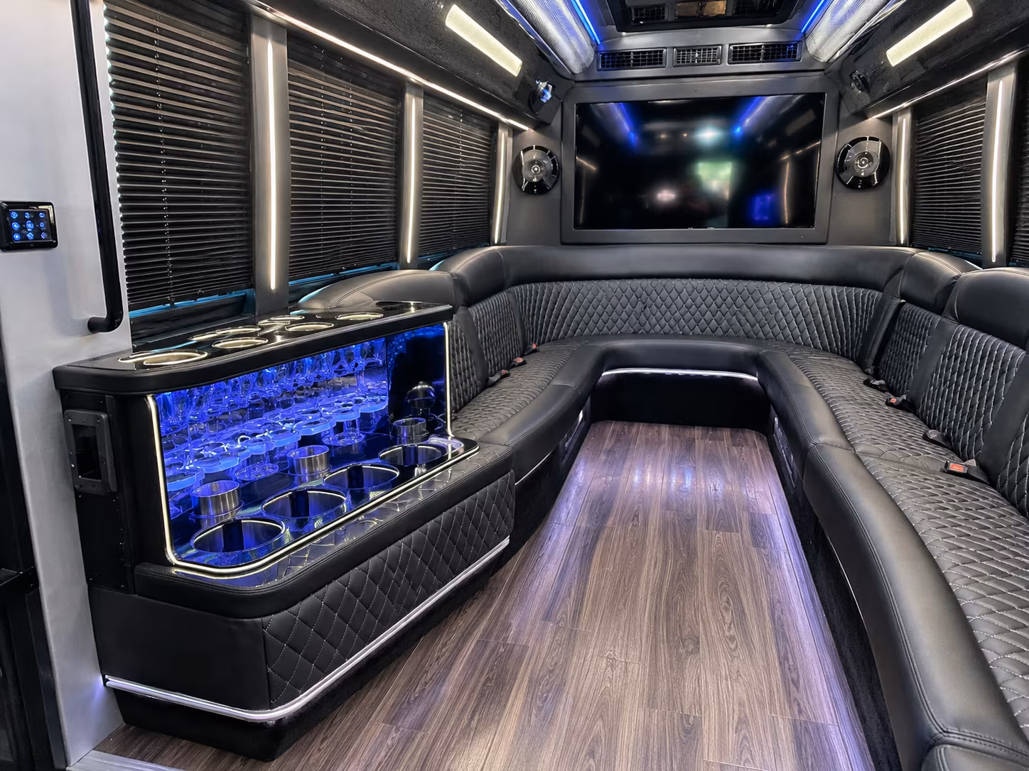 Temecula Wedding Transportation party bus exterior